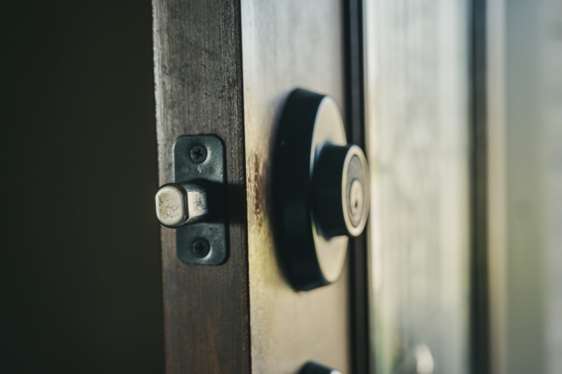 A secure door with solid core material enhancing home security in Annapolis.