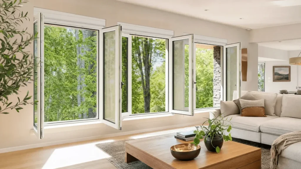 Side by side comparison of tilt and turn windows vs casement windows for Maryland homes